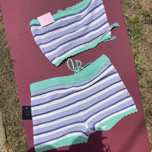 NWT perfect shorts set blue and white - Picture 3 of 3